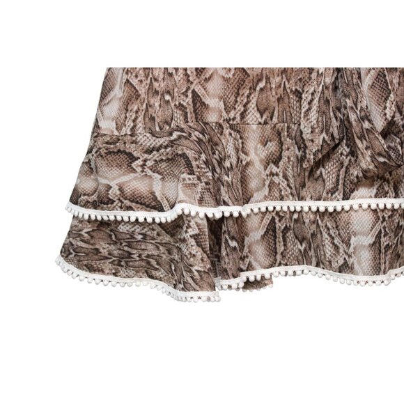 En Saison Mini Skort Size Large Snake Skin Print Tiered Ruffle Flowy Chiffon Y2K - Picture 5 of 12